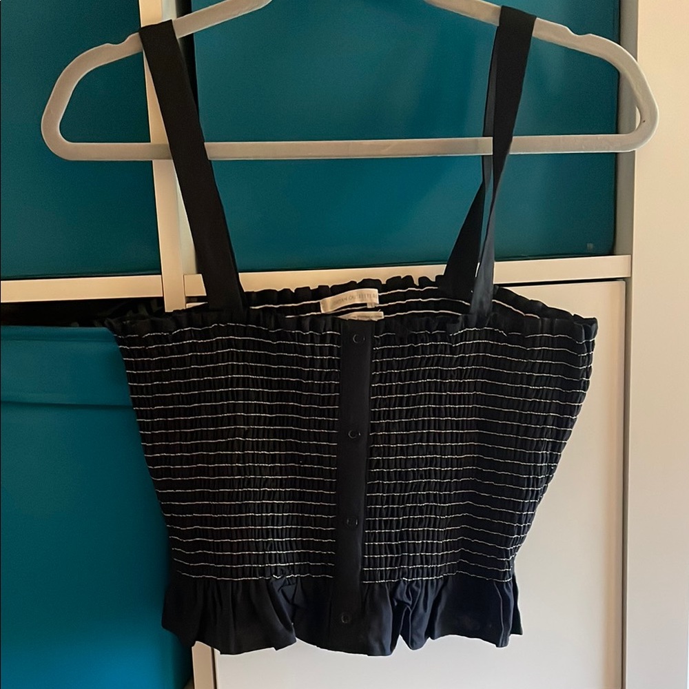 Black and White Striped Women's Top